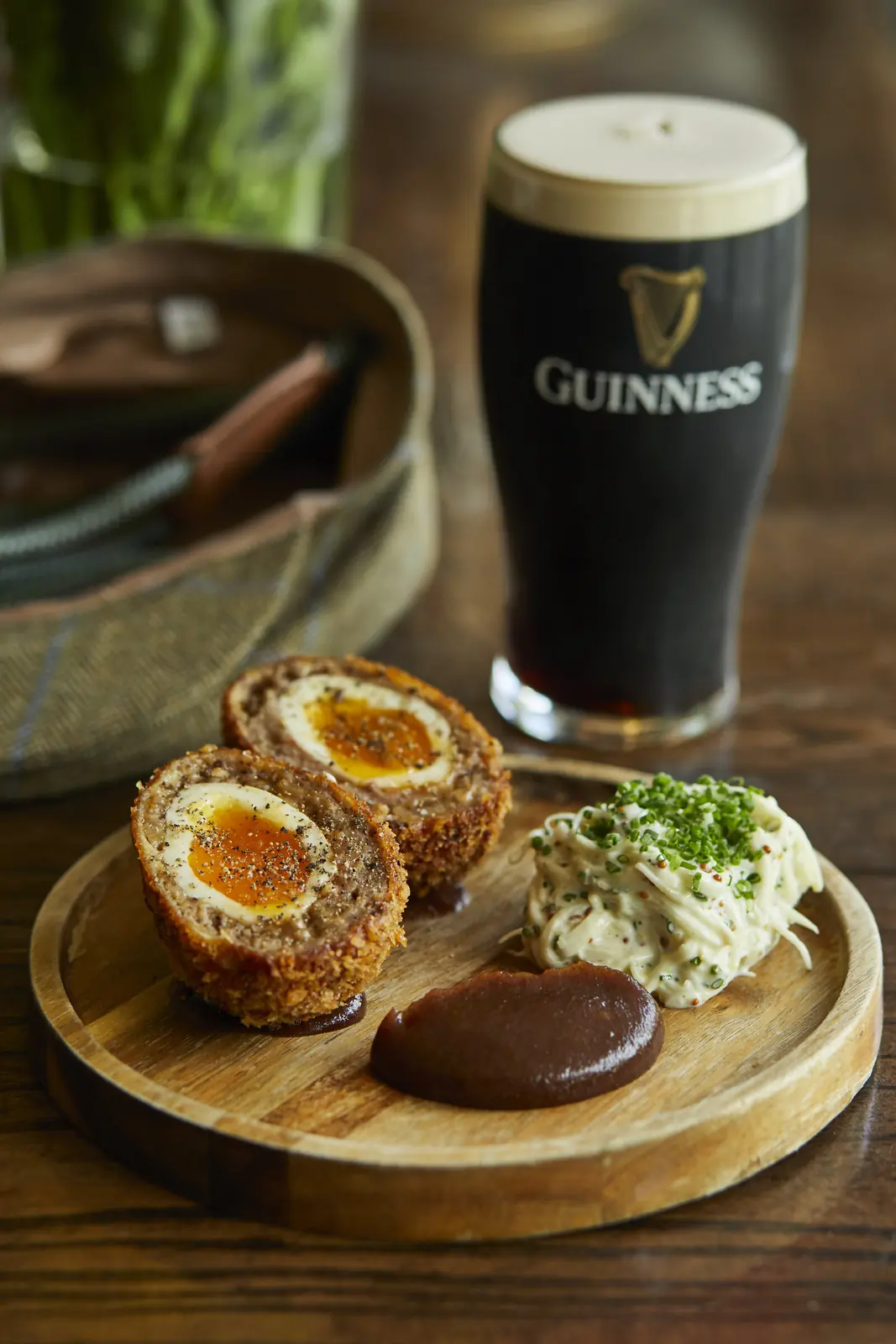 Scotch eggs and a pint of Guinness